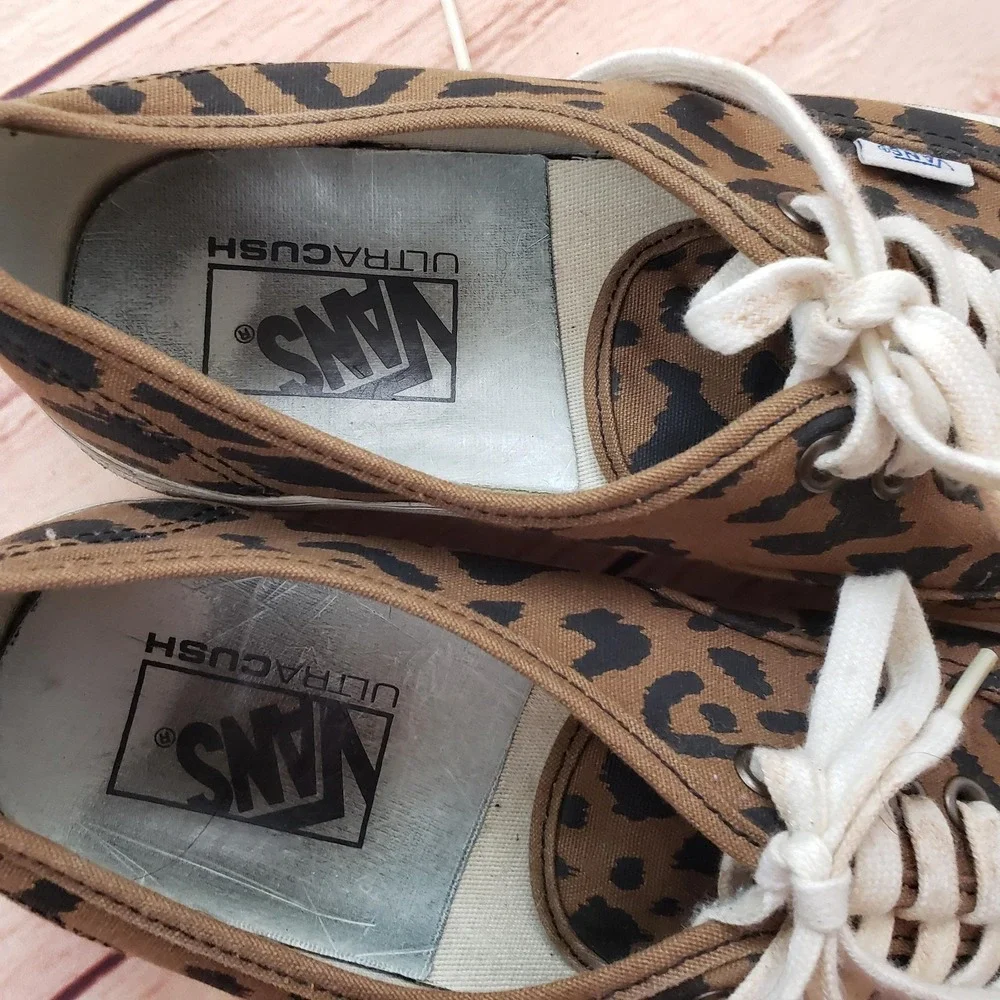 Vans Shoes Mens Size 9 Leopard Print UltraCush 44 Lace Up Canvas Skate Sneakers - Picture 3 of 10